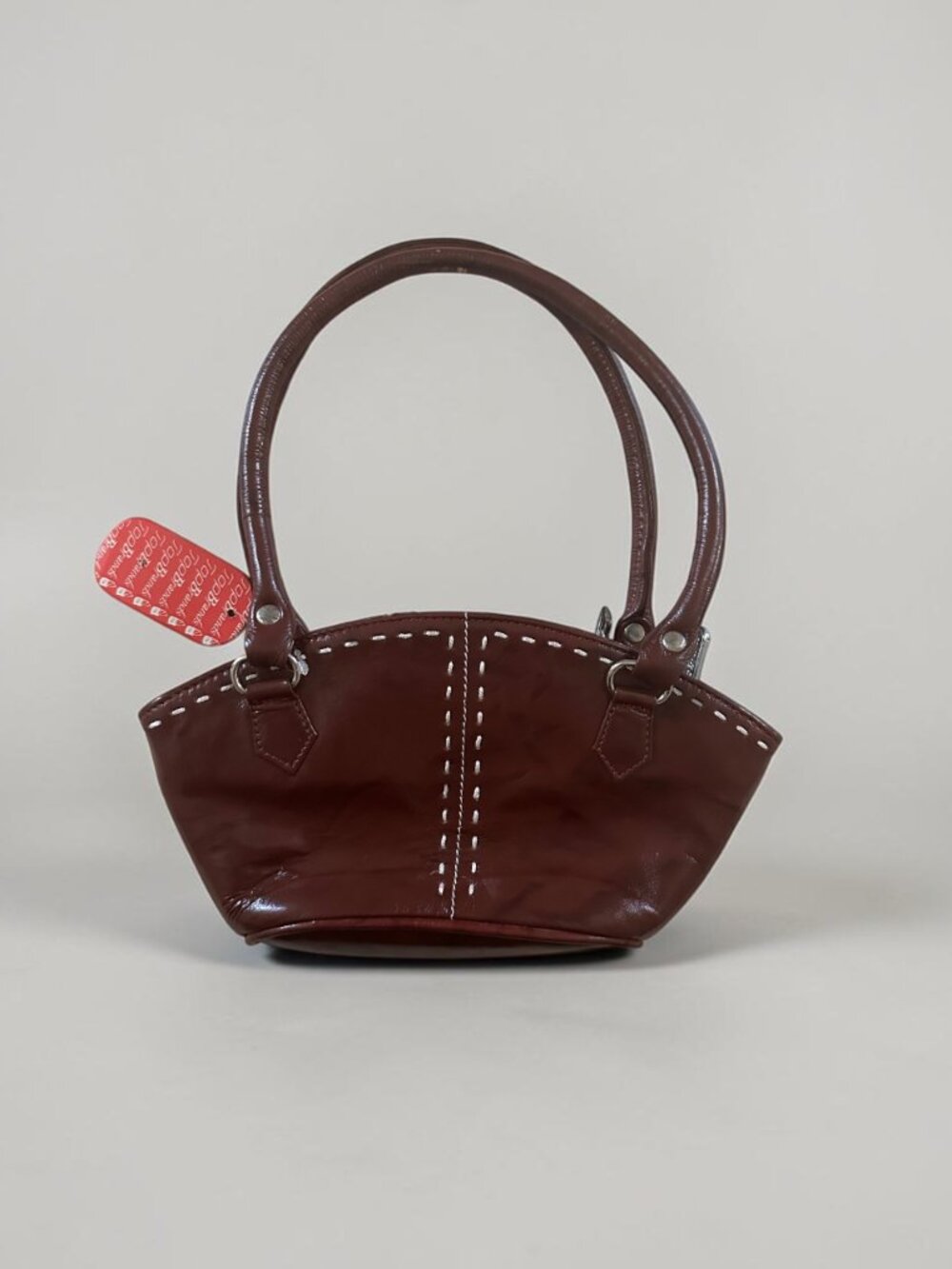 Burgundy Leather Satchel NWT -Top Brand Handbag Shoulder Bag- Made in India